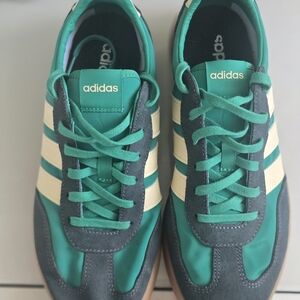Adidas Men's Teal and Dark Gray Sneakers